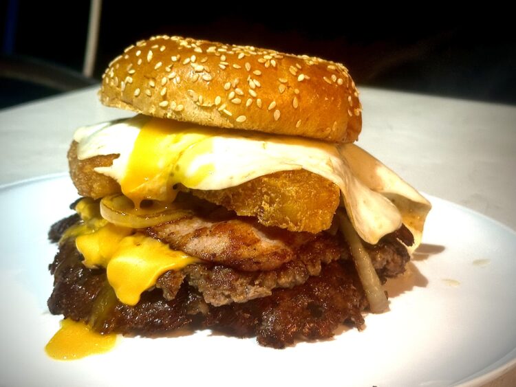 Breakfast Double Smash Burger